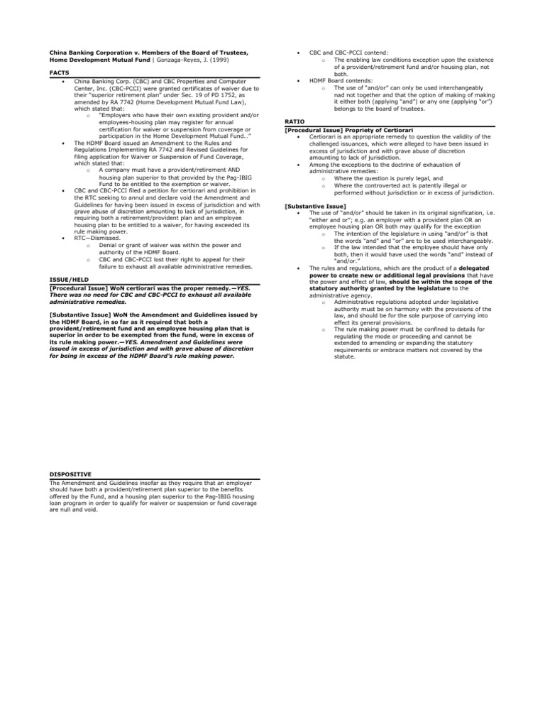 There Was No Need For CBC and CBCPCCI To Exhaust All Available