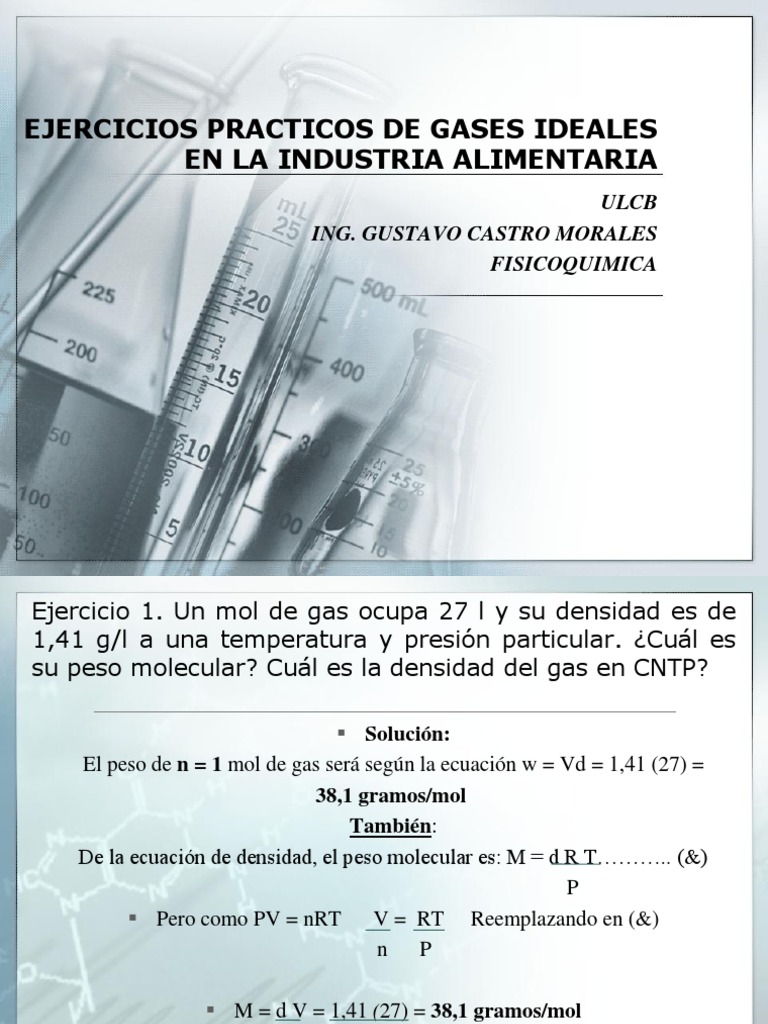 Ejercicios de Gas Ideal | PDF | Ciencia y matemáticas