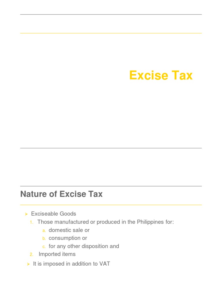 Excise Tax Guide for Importers | PDF | Excise | Taxation