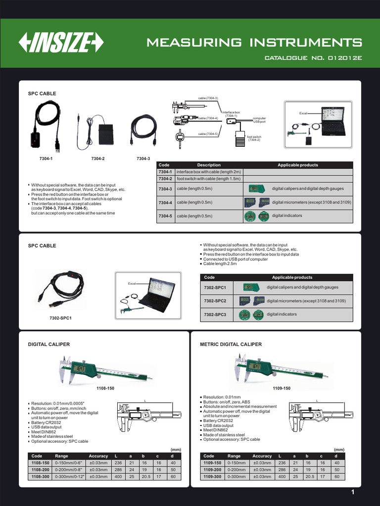 Catalog INSIZE - Instrumente de Masura | PDF | Tools | Scientific ...
