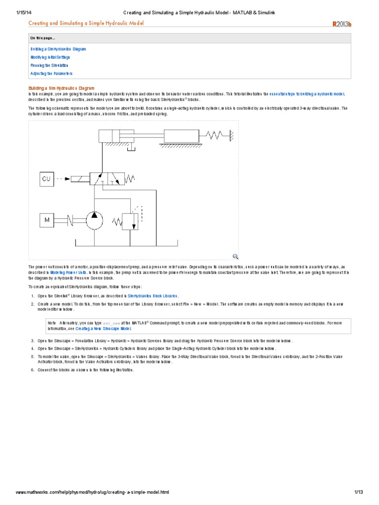 Creating and Simulating A Simple Hydraulic Model MATLAB & Simulink