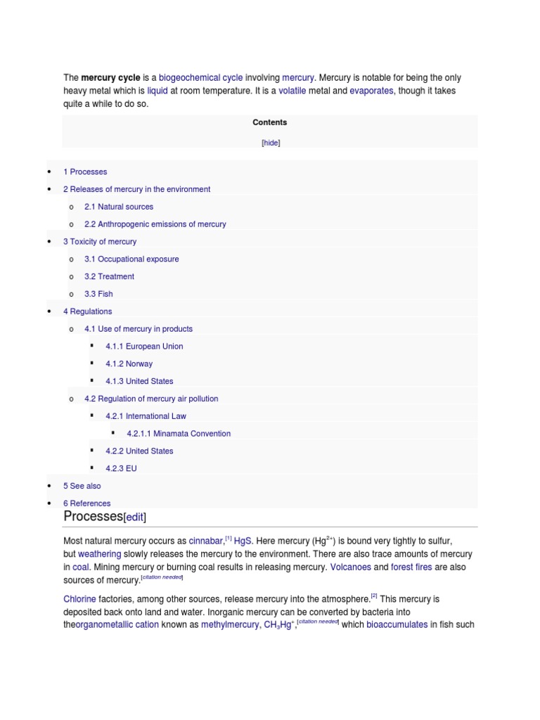 Understanding the Mercury Cycle | PDF