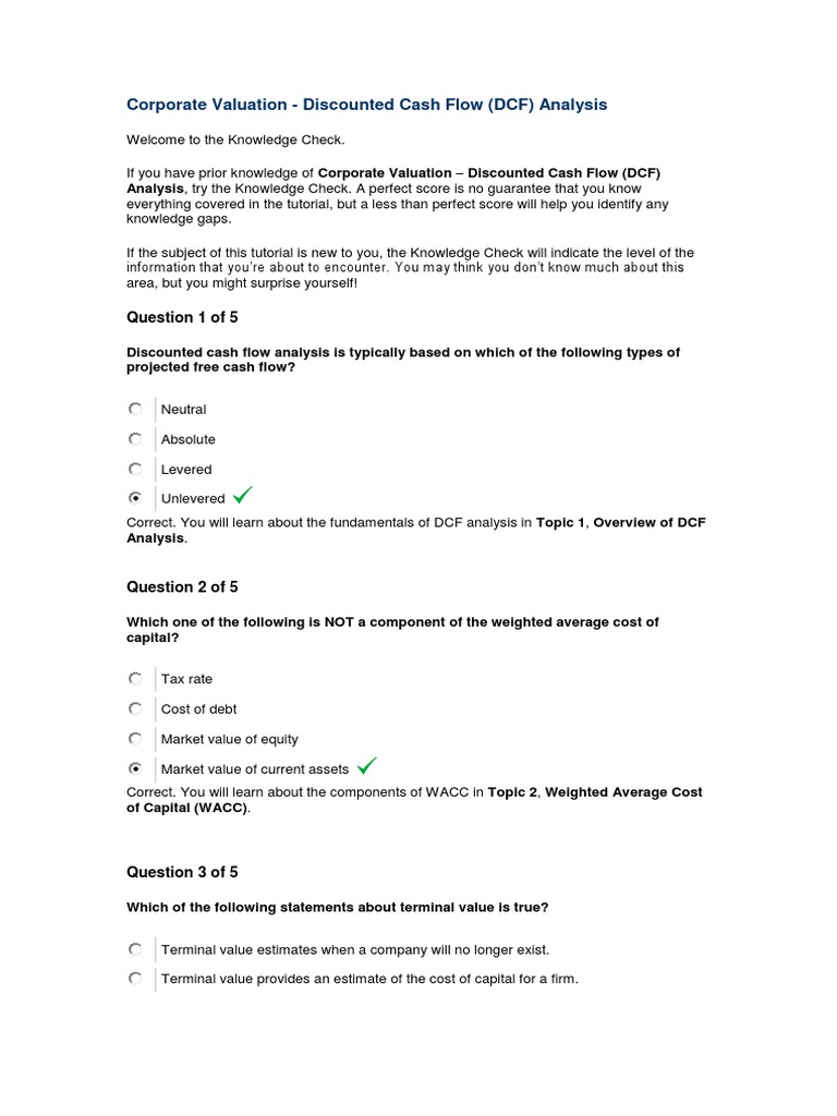 Discounted Cash Flow | PDF | Discounted Cash Flow | Cost Of Capital