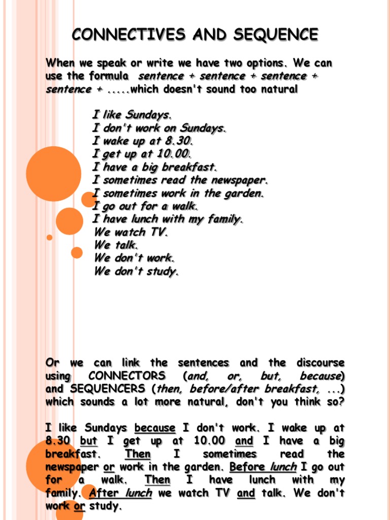 Connectives and Sequence PDF