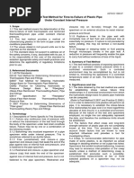 ASTM 1598 - Standard Test Method For Time-to-Failure of Plastic Pipe Under Constant Internal Pressure