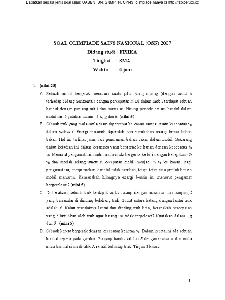 Soal Olimpiade Fisika Sma 2007 Dan Solusinya