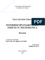 REZUMAT TEZA - Interdisciplinaritatea Fizicii Cu Matematica