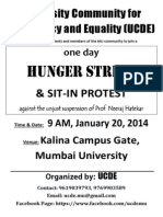 One Day HUNGER STRIKE Against The Unjust Suspension of Prof. Neeraj Hatekar