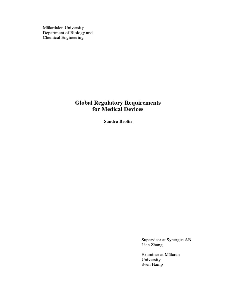 Global Medical Device Regulations Overview | PDF | Medical Device ...