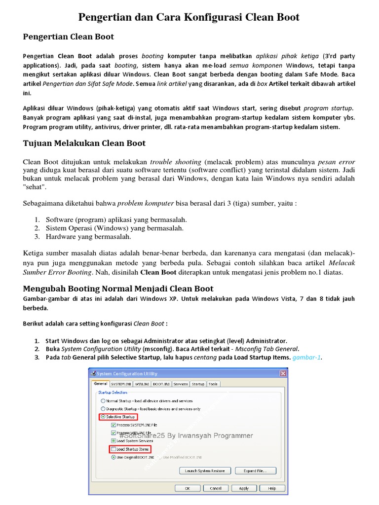 Panduan Konfigurasi Clean Boot Windows | PDF | Bisnis