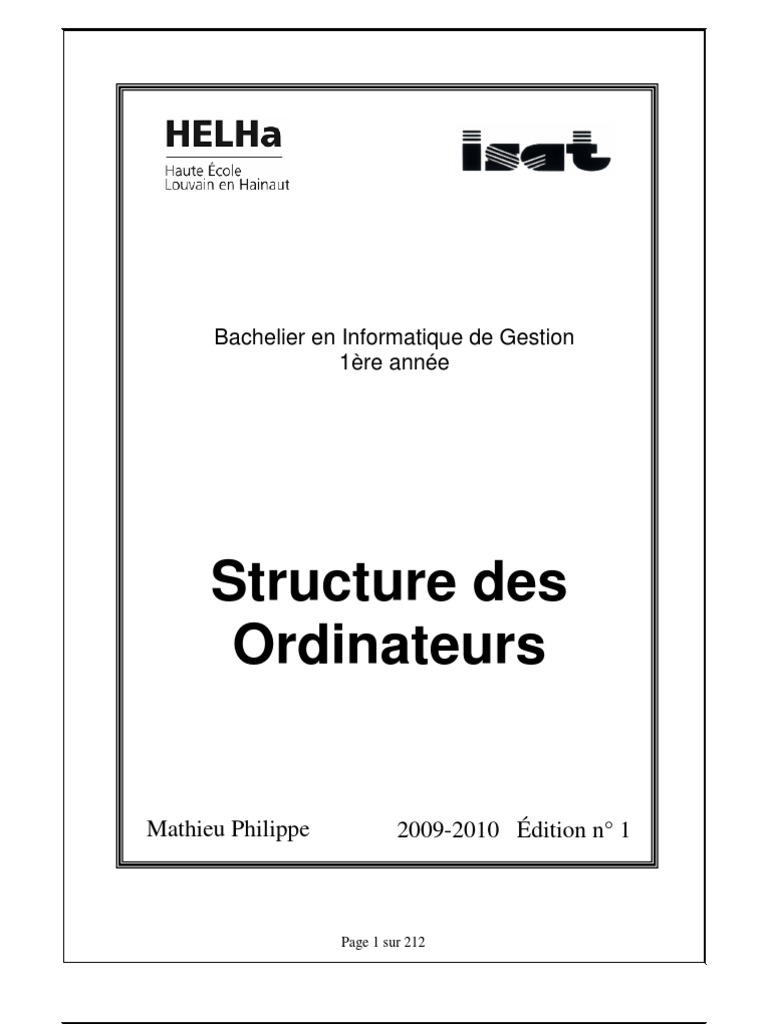Structure Des Ordinateurs | PDF | Programme informatique | Programmation