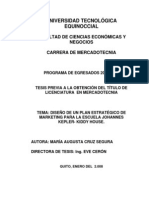 Universidad Tecnológica Equinoccial: Facultad de Ciencias Económicas Y Negocios Carrera de Mercadotecnia