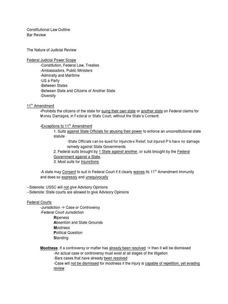 Constitutional Law Bar Exam Prep | PDF | United States Constitution ...