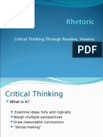 Critical Thinking Through Reading, Viewing and Writing Week 1