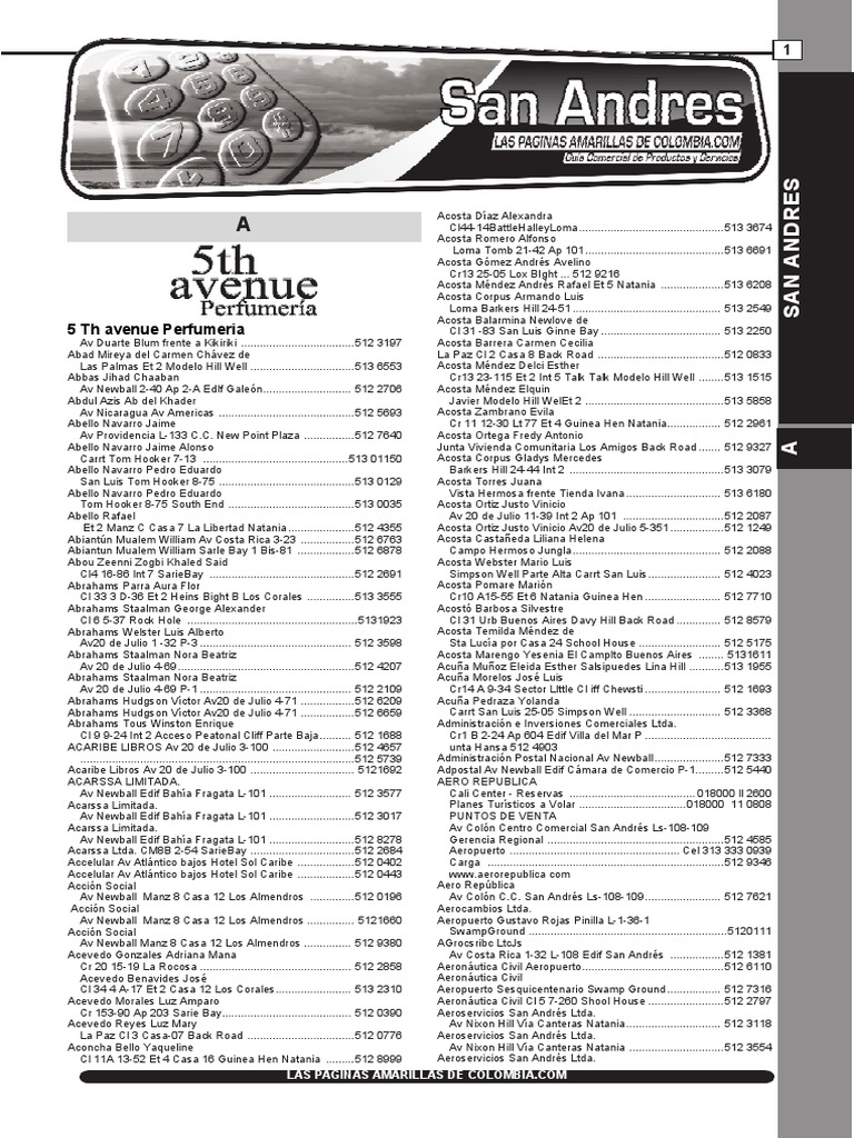 Directorio San Andres