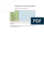 Ficha de Isncripción, Curso de VENT SIM