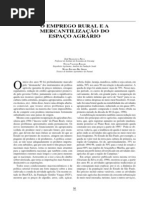 O EMPREGO RURAL E A MERCANTILIZAÇÃO DO ESPAÇO AGRÁRIO