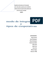 Tipos de Cooperativas y Modo de Integracion