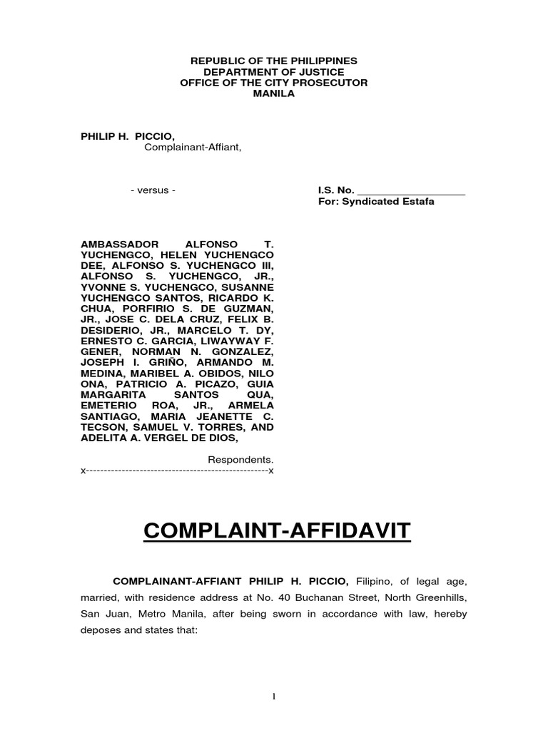 Syndicated Estafa - Template | PDF