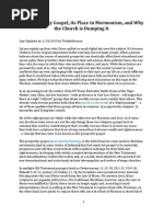 The Prosperity Gospel, Its Place in Mormonism, and Why The Church Is Dumping It