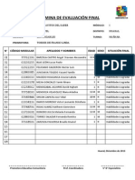 Evaluación final de programa educativo en Huaral