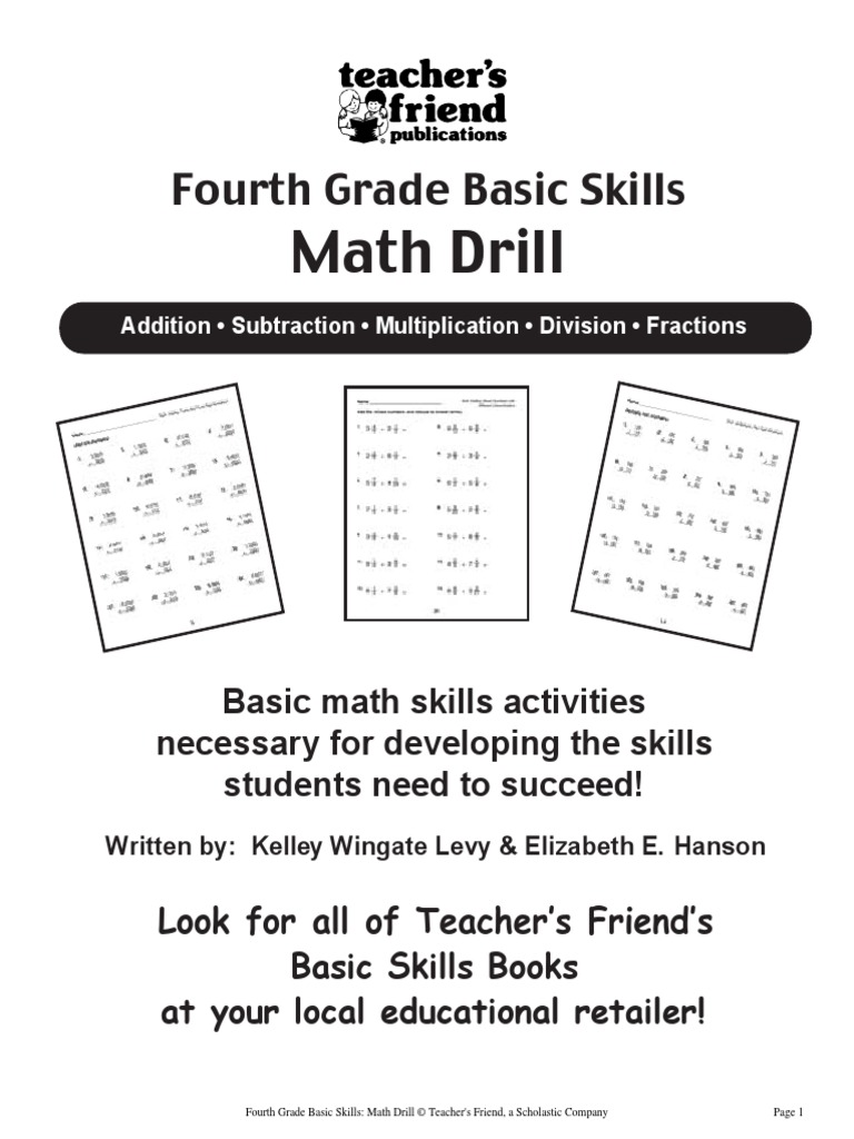 4th Grade Basic Skills Math Drill | Fraction (Mathematics) | Arithmetic