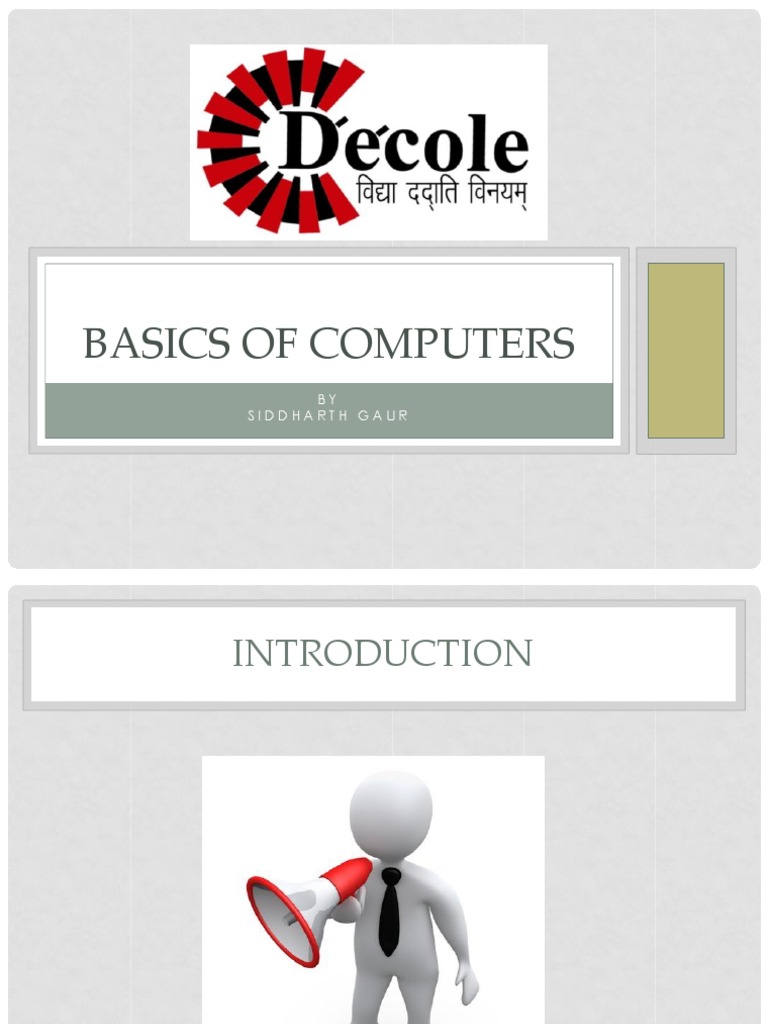 Basics of Computers | PDF | Personal Computers | Computer Virus