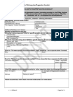 Site FDA Inspection Preparation Checklist v1 (1) .0 22nov10