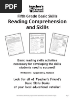 5th Grade Basic Skills- Reading Comprehension and Skills