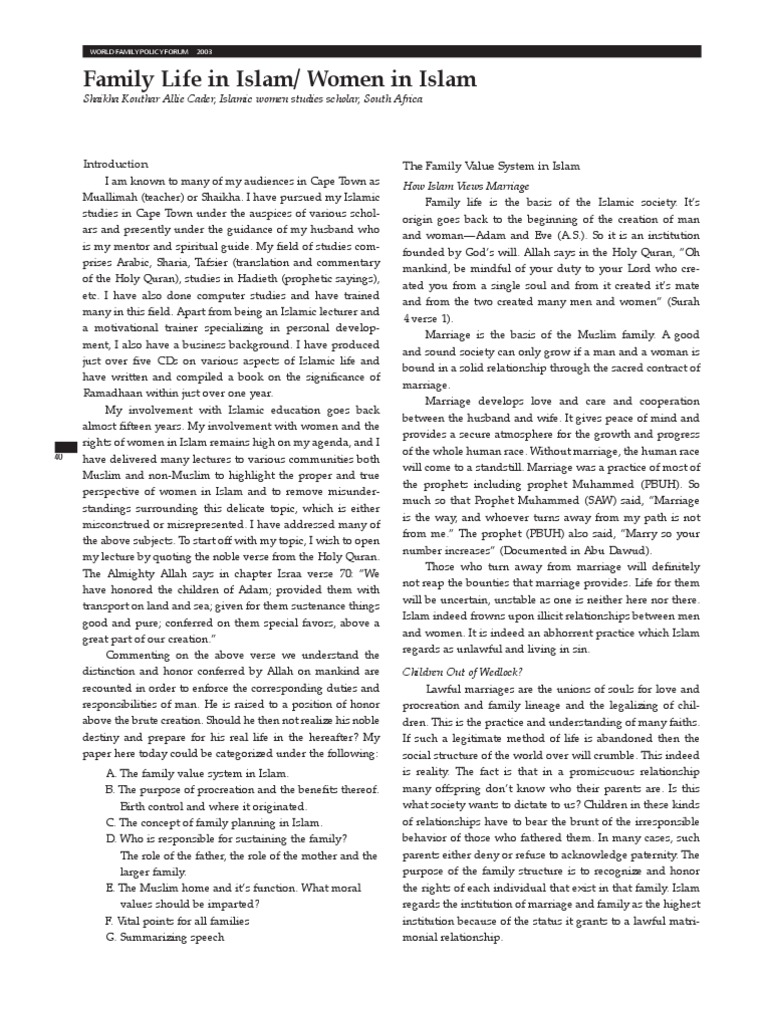 World Family Policy Forum | PDF | Family | Marriage