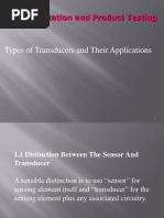 Types of Transducers and Their Applications: Instrumentation and Product Testing