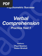 Psychometric Success Verbal Ability - Comprehension Practice Test 1