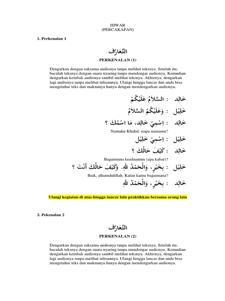 Buku Bahasa Arab Hiwar Percakapan Pdf