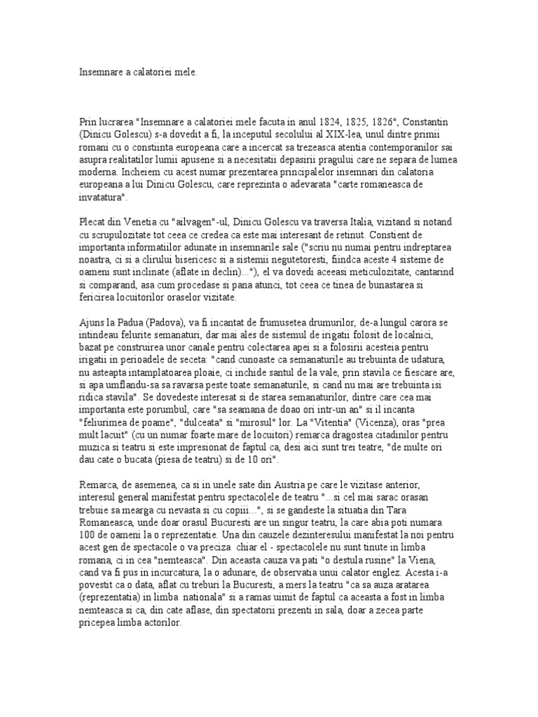 Insemnare A Calatoriilor Mele
