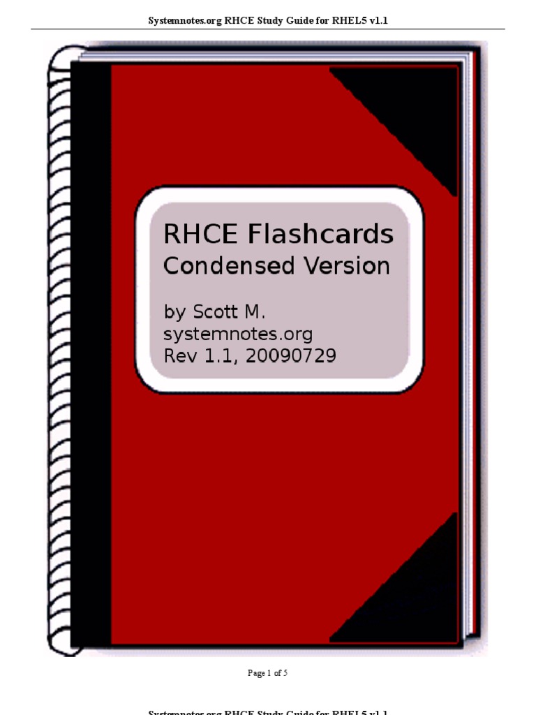 RHCE Flash Cards Condensed | PDF | Operating System Technology | Unix