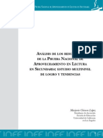 Análisis de Los Resultados de La Prueba Nacional de Aprovechamiento en Lectura en Secundaria