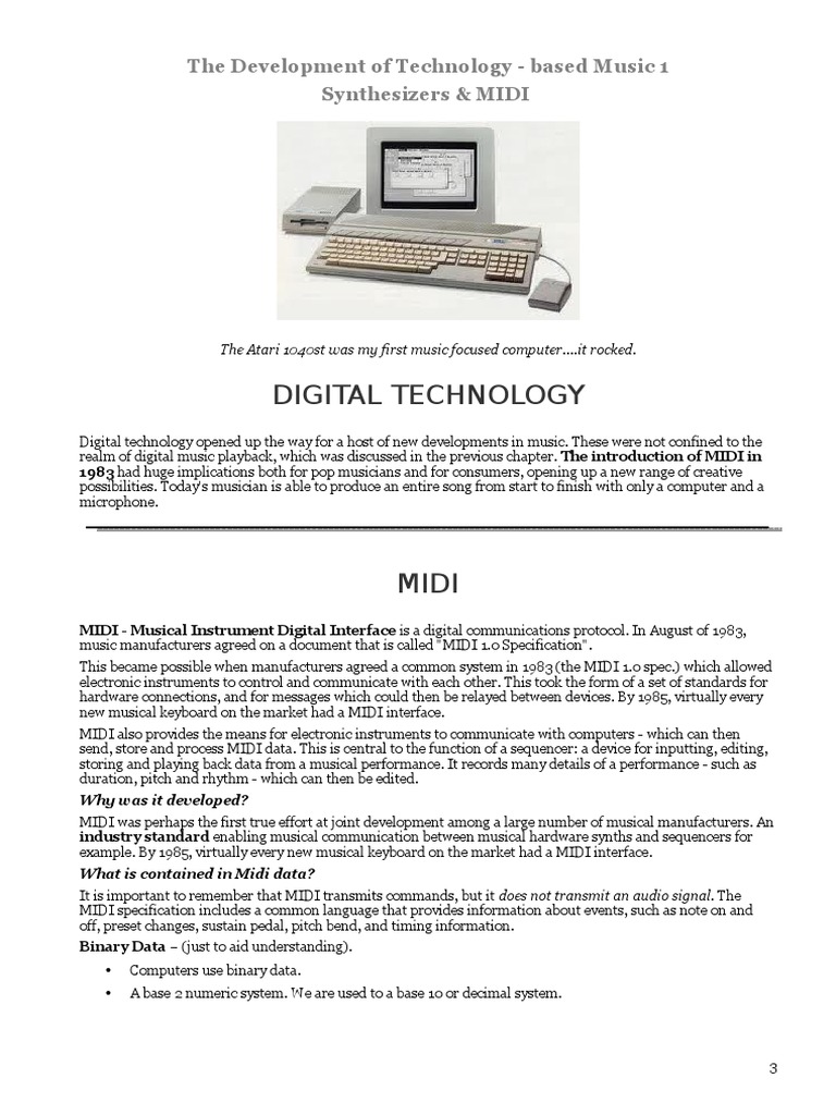Digital Technology: The Development of Technology - Based Music 1 ...