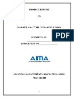 Project AIMA - Marketing Analysis of Havells India LTD