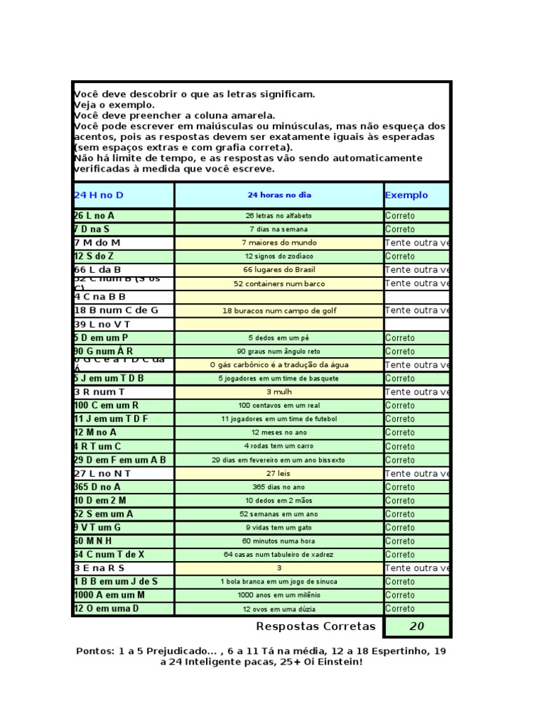 Teste de Inteligência e Respostas | PDF | Lazer | Esportes