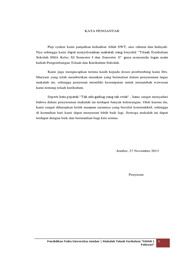 Makalah Telaah Kurikulum