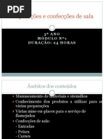 Preparações e confecções de sala