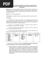 Informe delegación diciembre 2013
