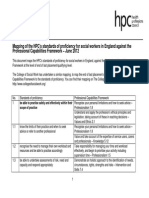 Mappingofthe HPC'sstandardsofproficiencyforsocialworkersin Englandagainstthe PCF