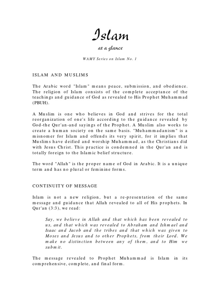 Islam at A Galance | PDF