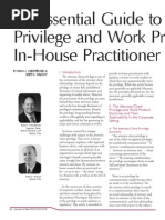 An Essential Guide to Privilege and Work Product In-House Practitioner
