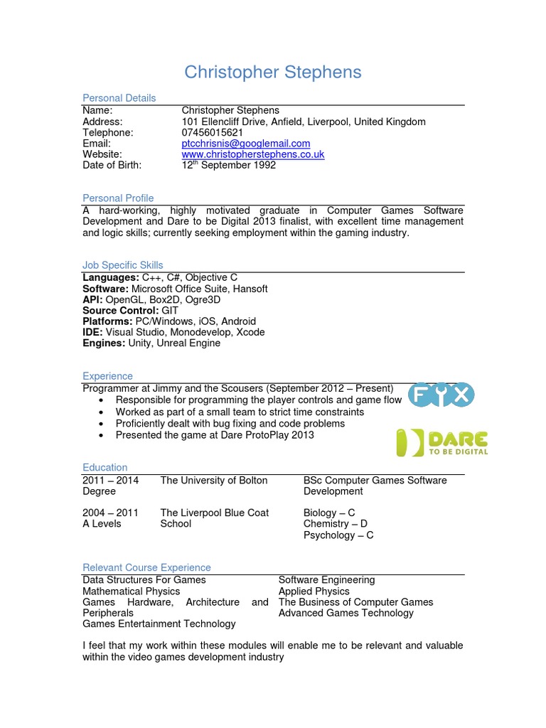 Christopher Stephens - CV | PDF