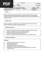 EMENTA Educação Física na Educação Infantil