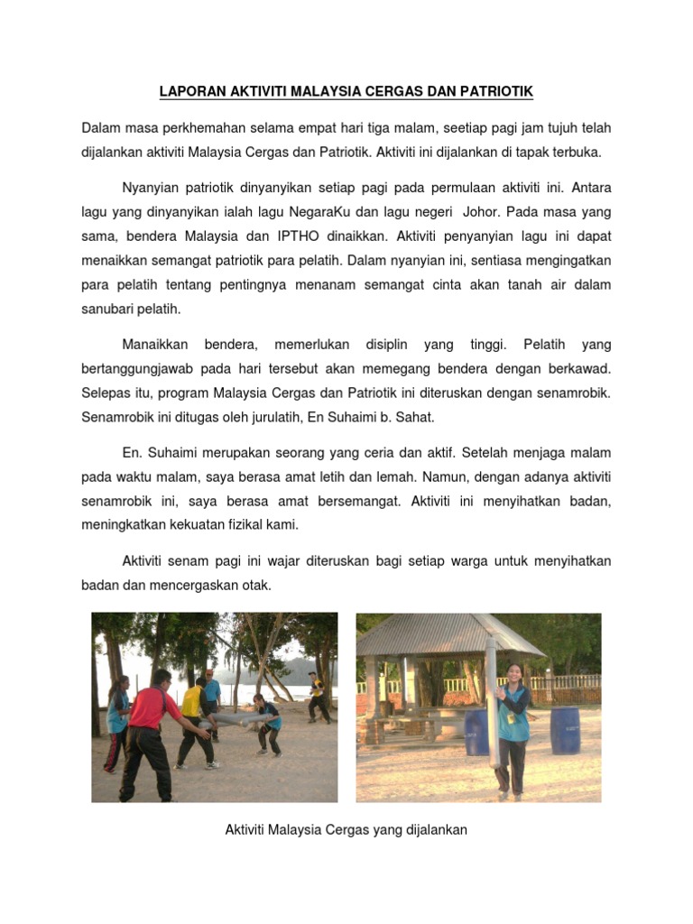 Laporan Aktiviti Malaysia Cergas Dan Patriotik  PDF