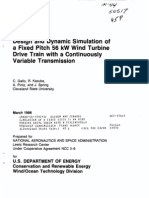 18 Design and Dynamic Simulation of A Fixed Pitch 56kW Wind Turbine Drive Train With A Continuously Variable Transmission