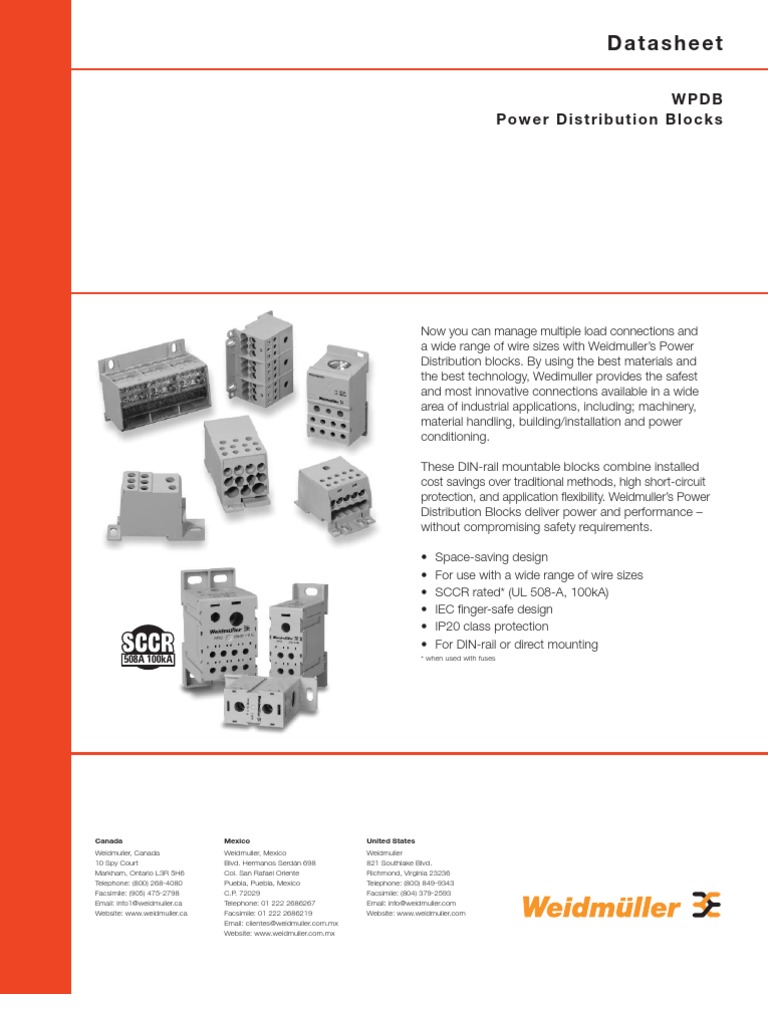 WPDB Power Distribution Blocks PDF Electrical Conductor Copper